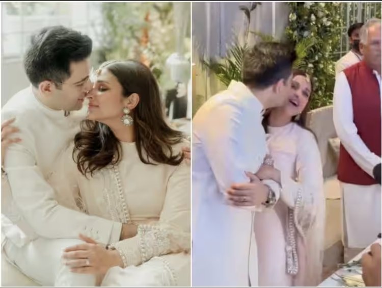 Parineeti became romantic with Raghav Chadha in front of father, AAP leader kissed ladylove in front of everyone