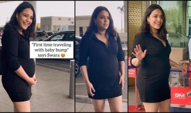 Swara Bhasker Baby Bump: Baby bump flaunted in a little black dress, pregnancy glow on her face