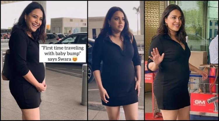 Swara Bhasker Baby Bump: Baby bump flaunted in a little black dress, pregnancy glow on her face