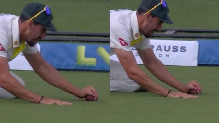 Controversy broke out on this catch of Mitchell Starc