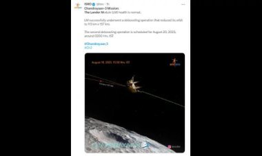 ISRO Unveils Striking Lunar Visuals from Chandrayaan-3's Lander Module