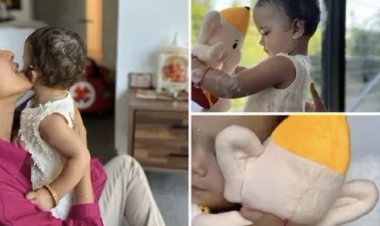 Priyanka Chopra celebrated Ganesh Chaturthi with her daughter in Los Angeles, Malti's pictures wearing bindi and bangles