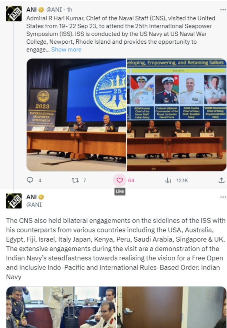 Indian Navy Chief participated in the International Sea Power Seminar, held bilateral talks with these countries