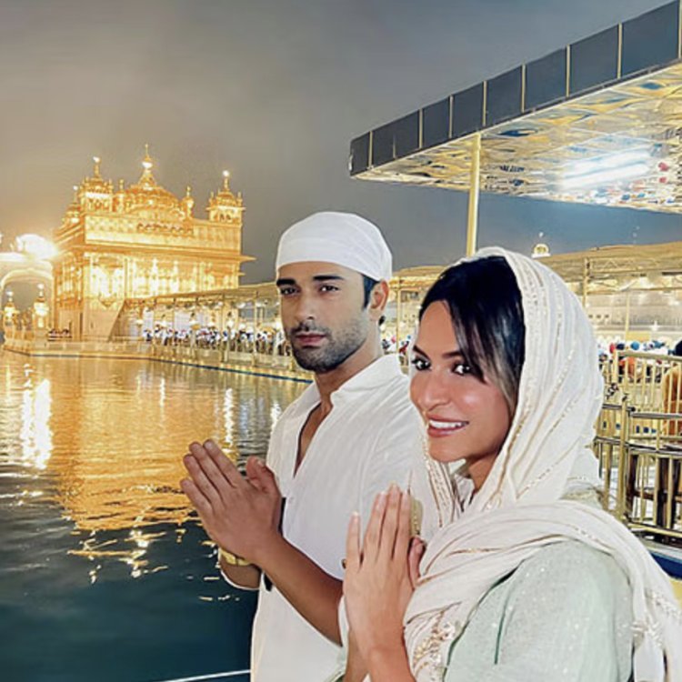 Pulkit Samrat and Kriti Kharbanda reached the Golden Temple of Amritsar, took blessings of Vahe Guru on the success of Fukrey 3