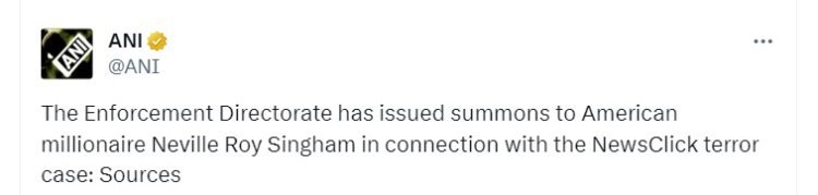 NewsClick Row: ED sent summons to American millionaire Neville Roy Singham, accused of funding millions of dollars to online portal