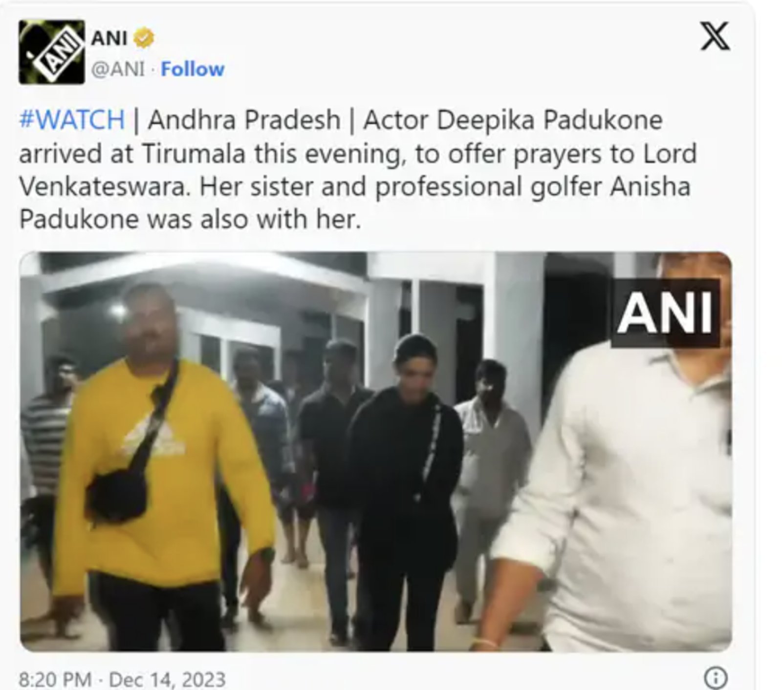 Deepika Padukone reached Tirupati temple; Prayed with sister for the success of her upcoming film