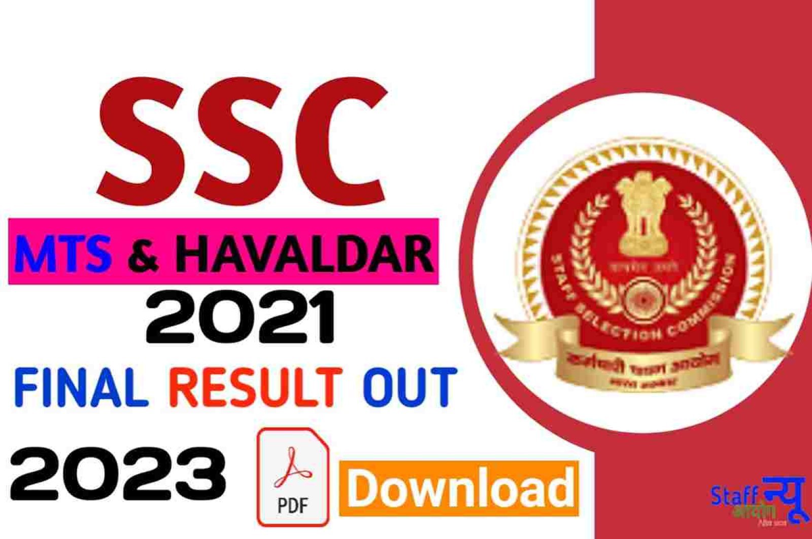 SSC MTS final result released; 1729 candidates selected, result of 57 with held