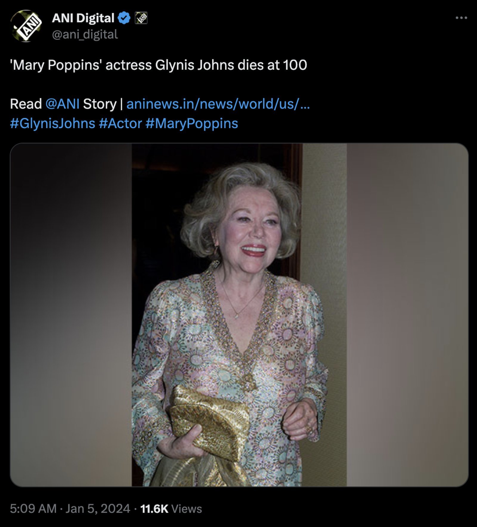 Famous actress Glynis Johns passes away, breathed her last at the age of 100      