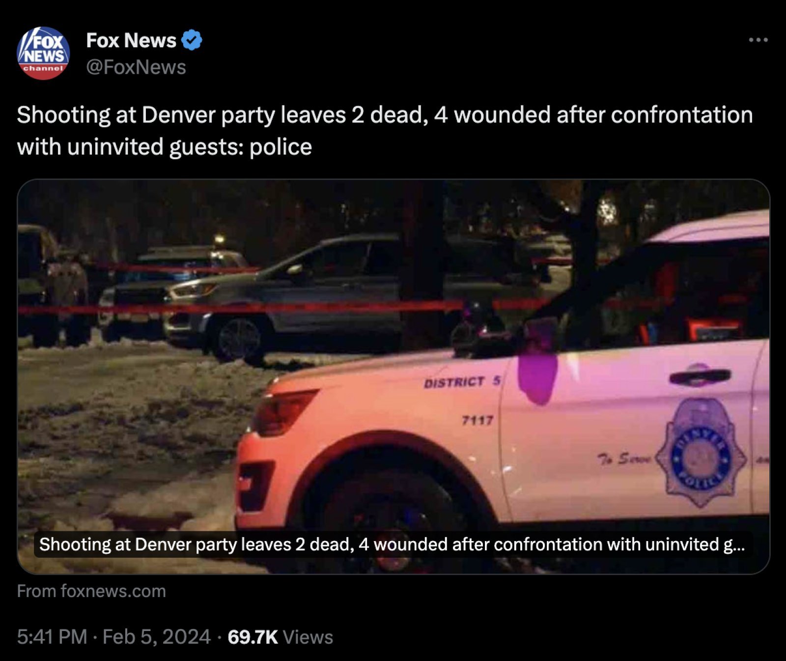 Gun violence continues to wreak havoc in America, 2 killed and 4 injured in firing at party