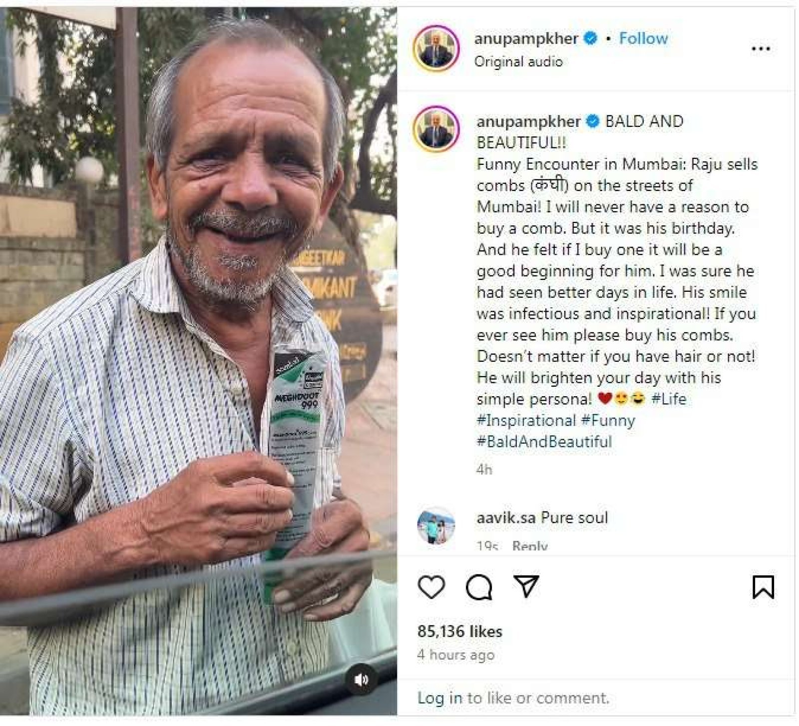 Anupam Kher bought a comb for himself for Rs 20, then said a big thing