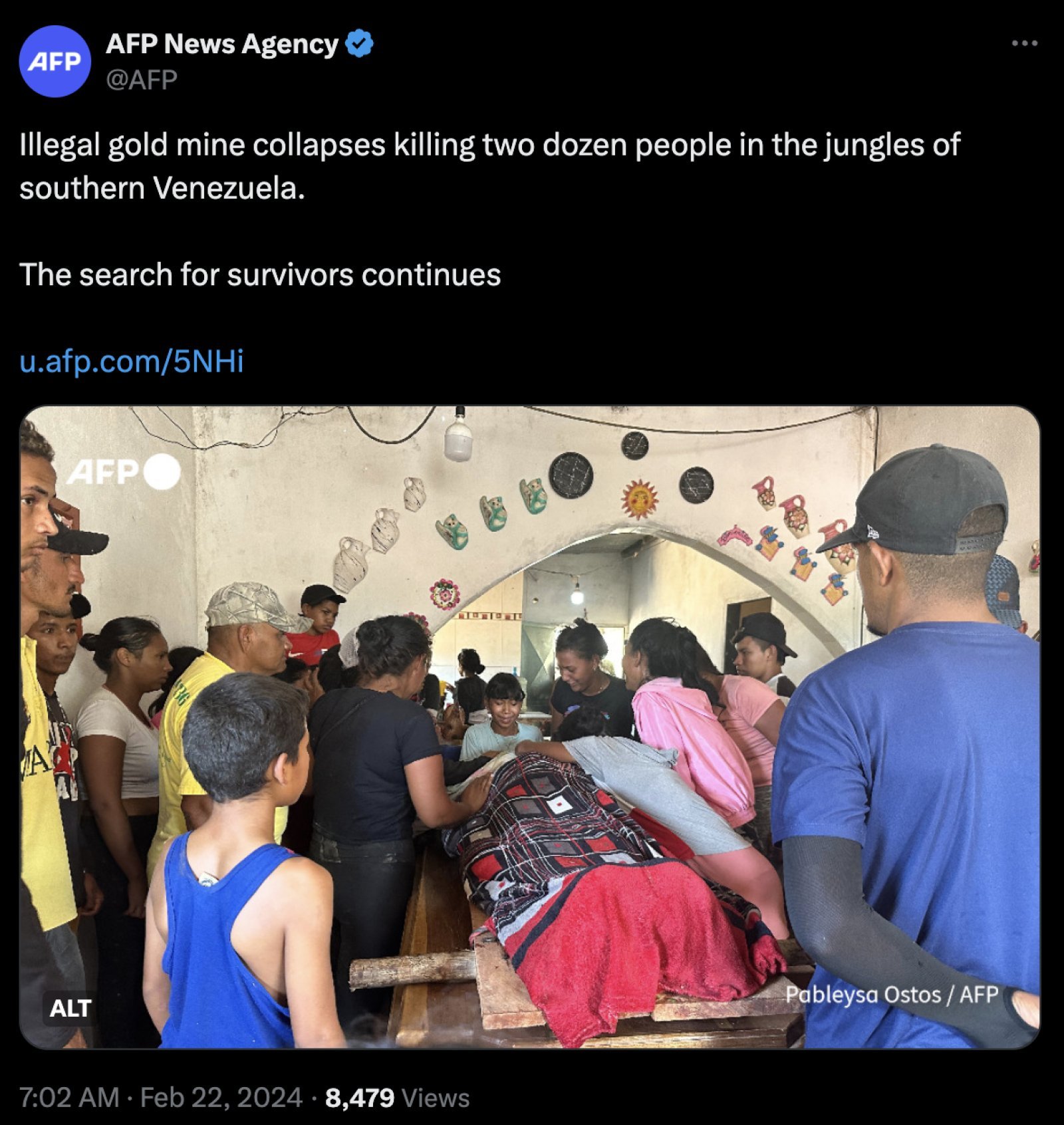 Accident in illegal gold mine in Venezuela, about 23 workers died