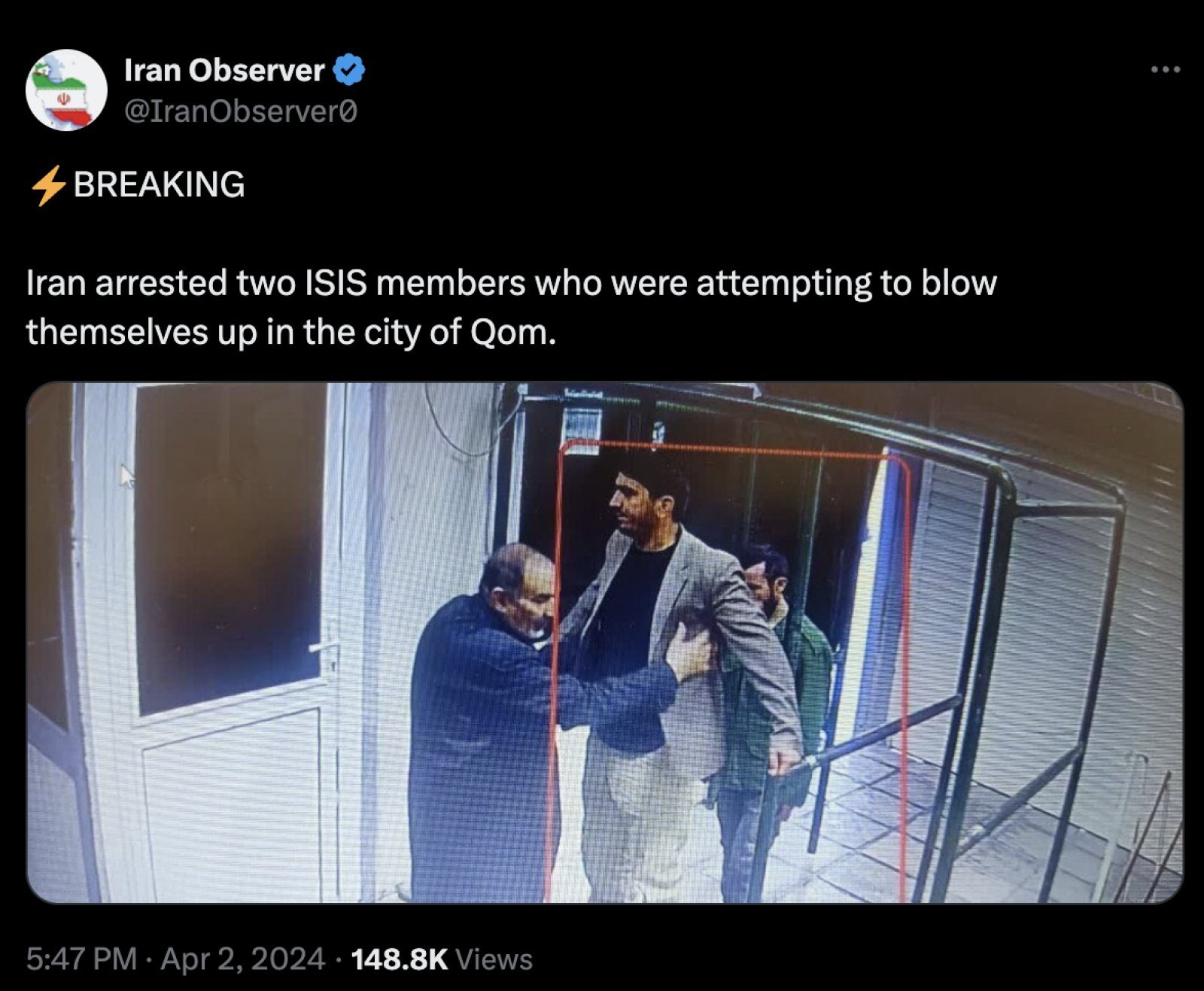 Two ISIS terrorists arrested in Iran, suicide attack plot foiled