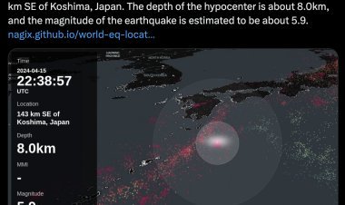 Earthquake hits Japan again, intensity of 5.9 on Richter scale