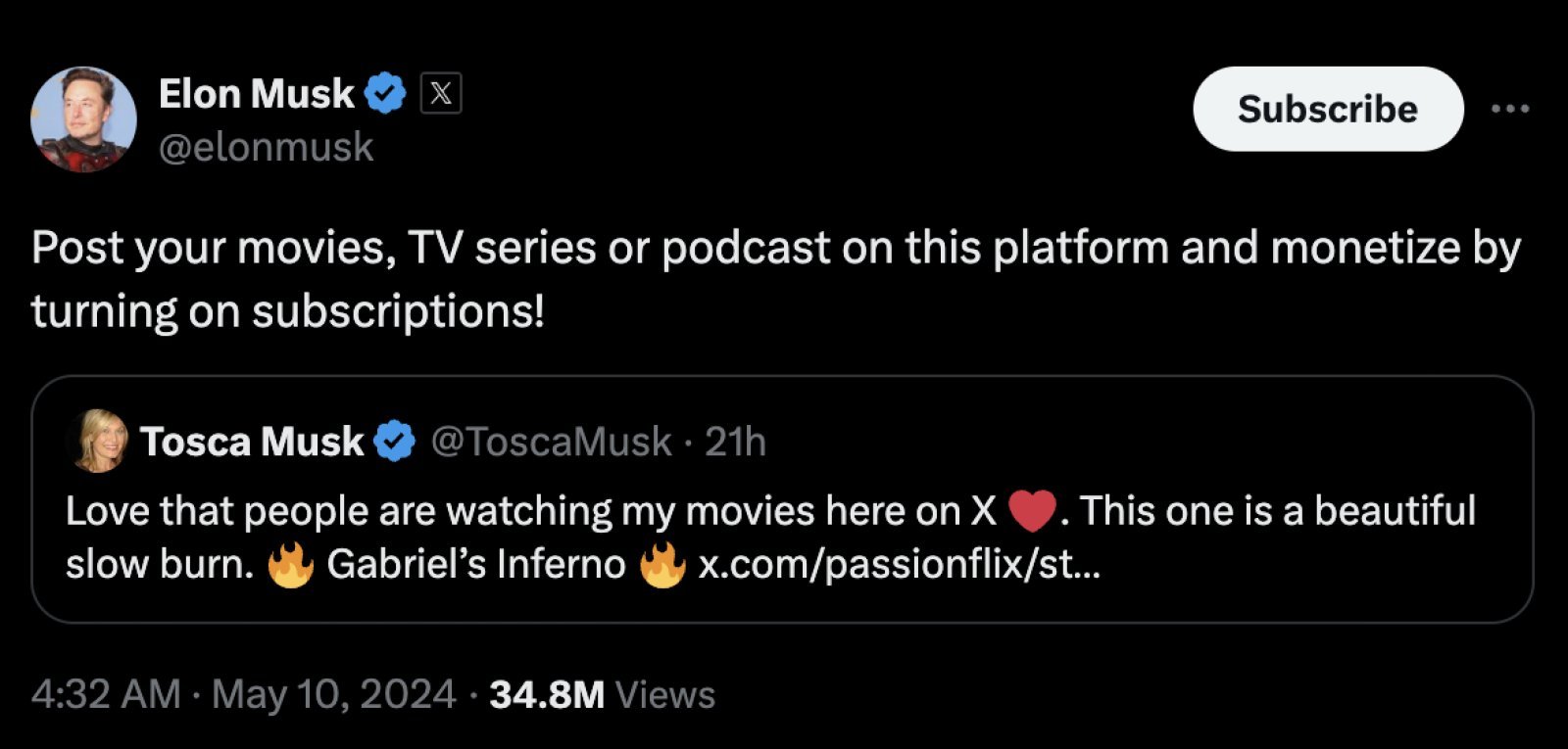 Elon Musk announces users will be able to upload movies, TV series and podcasts on X, will earn a lot