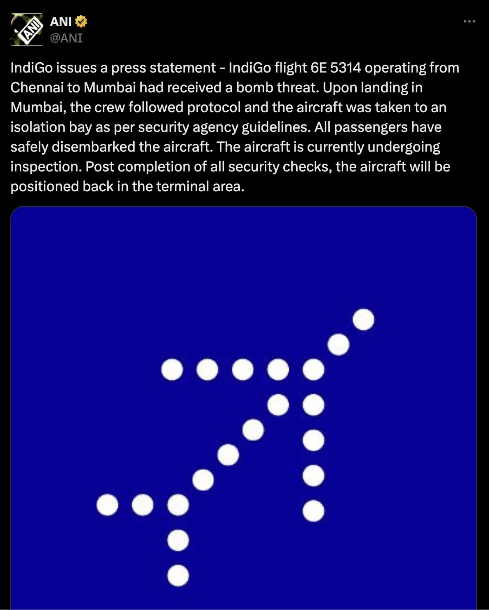 Indigo's Chennai-Mumbai flight received a bomb threat, the plane made an emergency landing; all 172 passengers safe