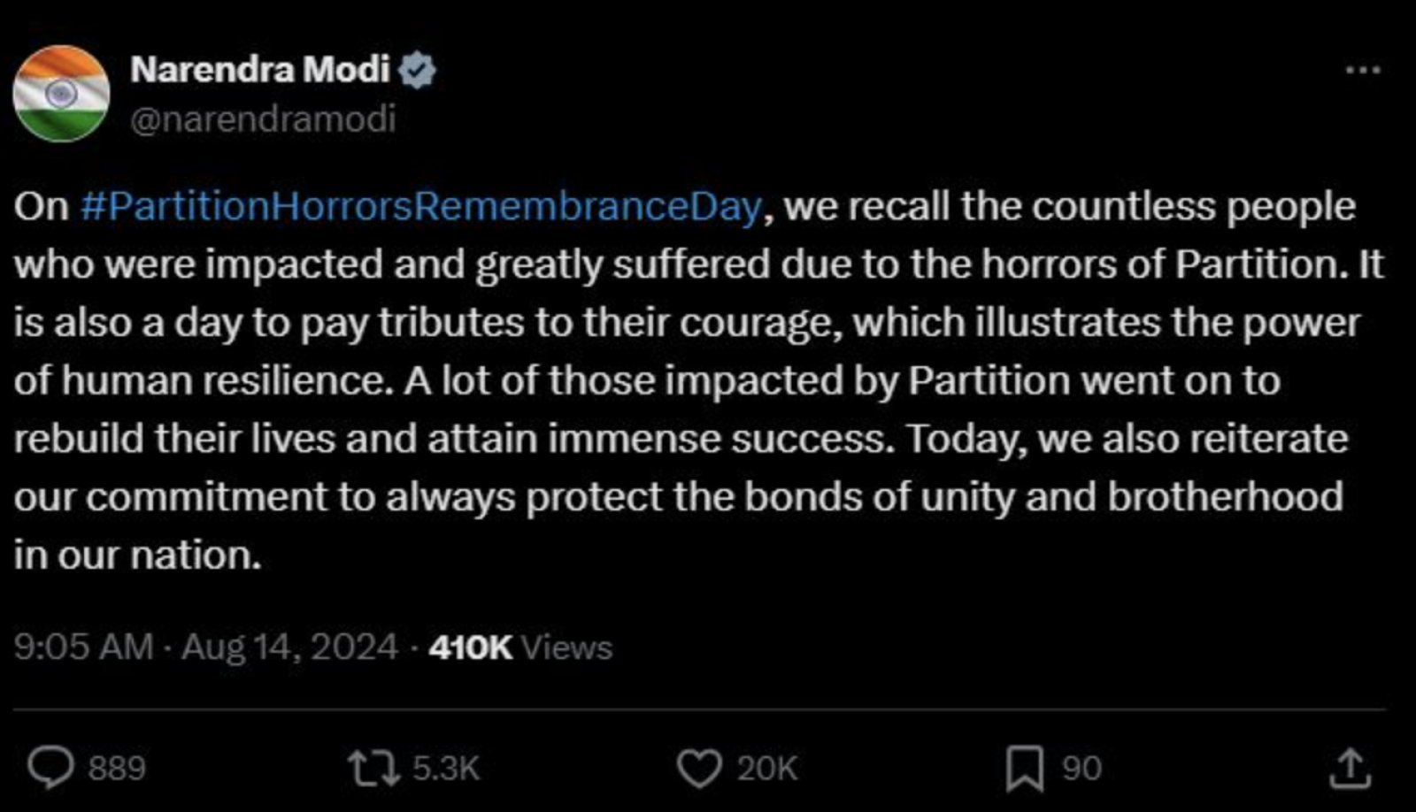 Prime Minister Modi remembered the day of Partition Horror, said- Salute to those who sacrificed their lives in Partition