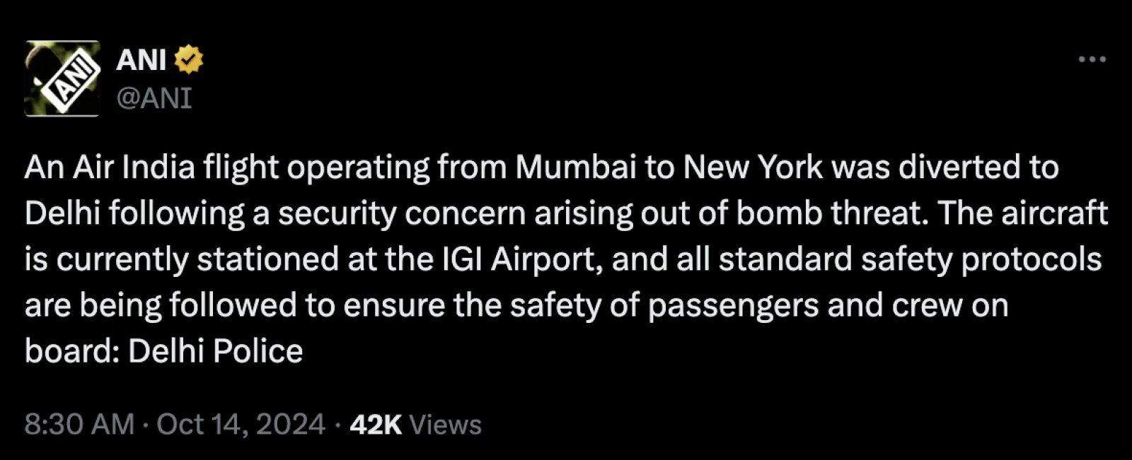 Air India plane panics due to bomb threat, flight going from Mumbai to New York diverted to Delhi